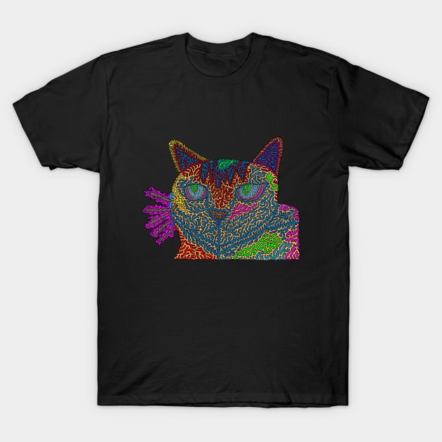 Psychedelic Kitty T-Shirt by NightserFineArts